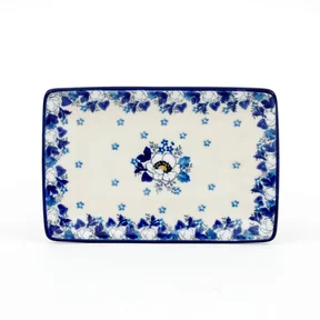 Tacka ceramiczna C27 18/12 cm<br> 2222X Biało-niebieskie anemony